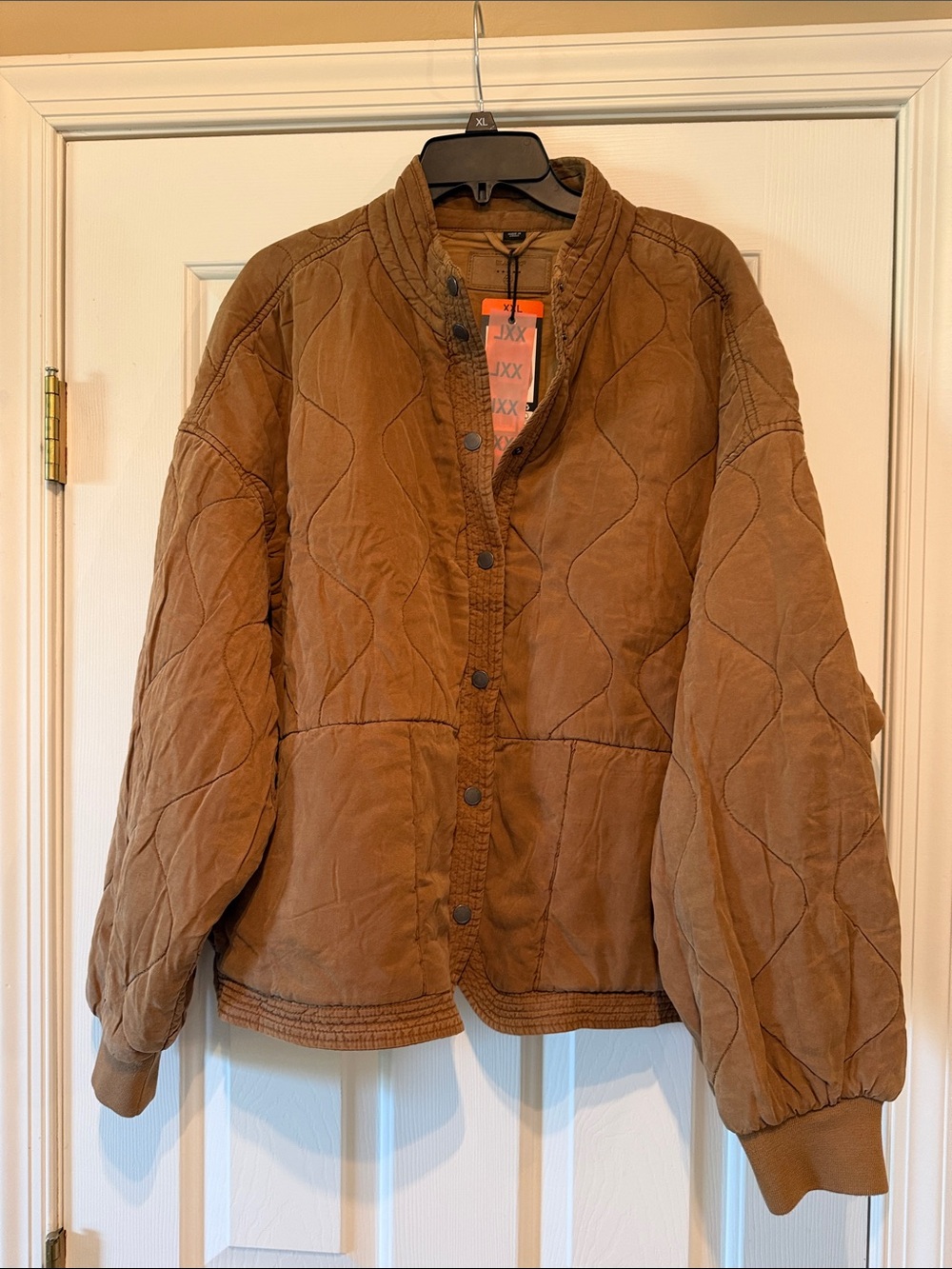 Quilted Bomber Jacket in Brown